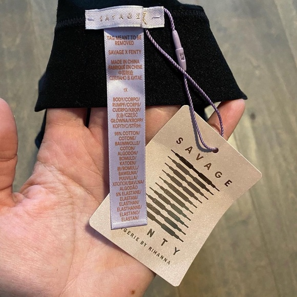 NWT Savage Fenty Women's Bralette Bra in All Over Black Print Size 1X NWT - Picture 5 of 9